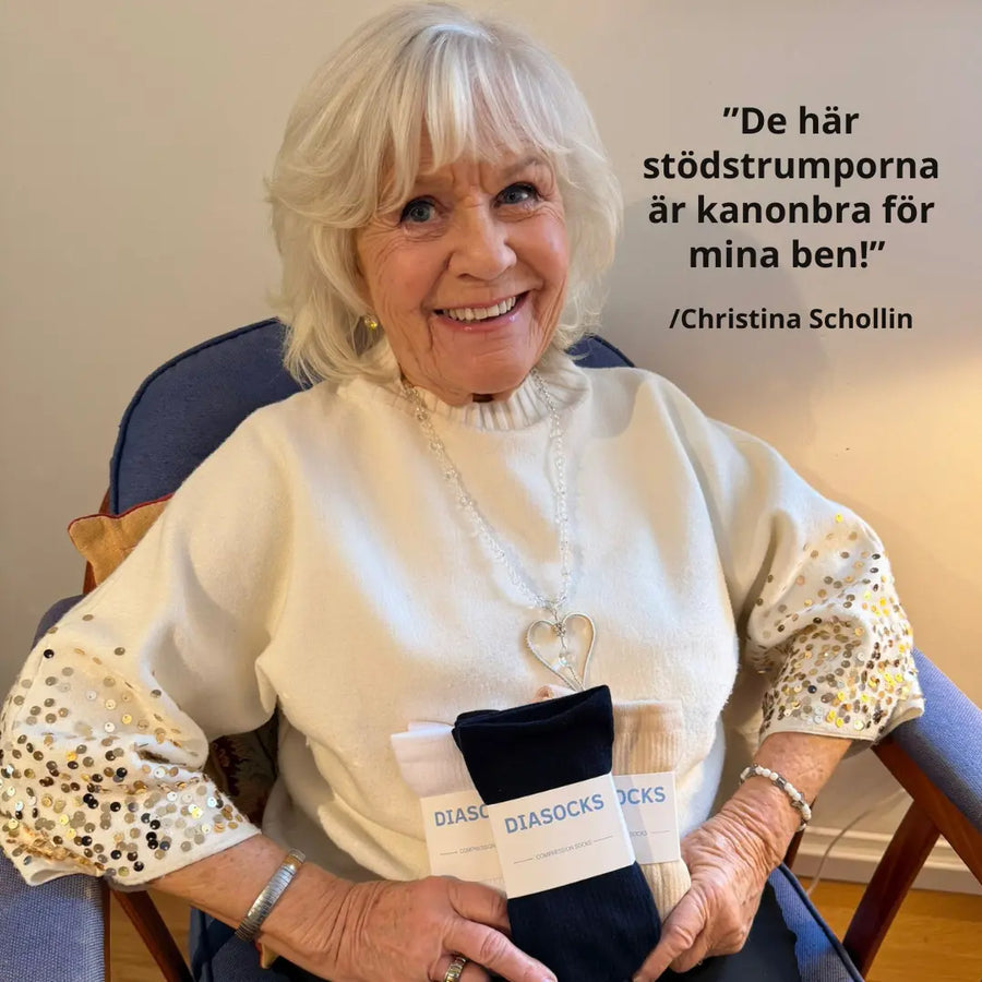 Christina Schollin rekommenderar Diasocks stödstrumpor
